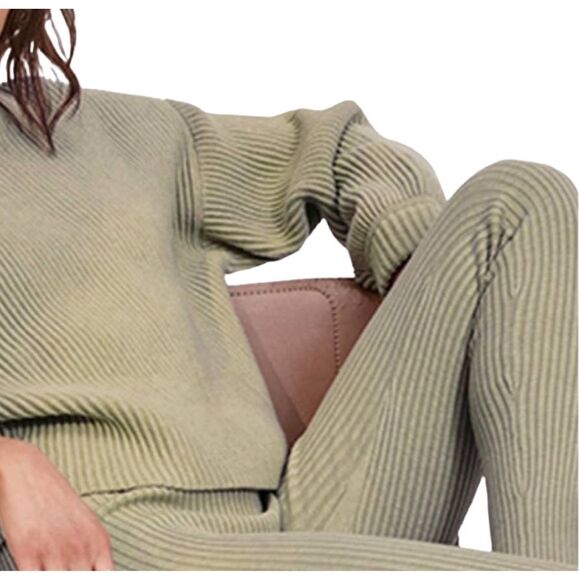 Lunya Soft Green Cozy Cotton Silk Reversible Pullover - Size Medium - Picture 3 of 8